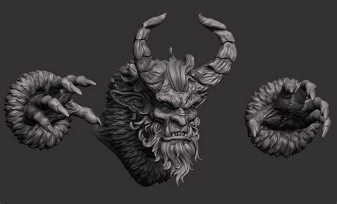 Krampus Magnet On Christmas For 3d Printing Etsy