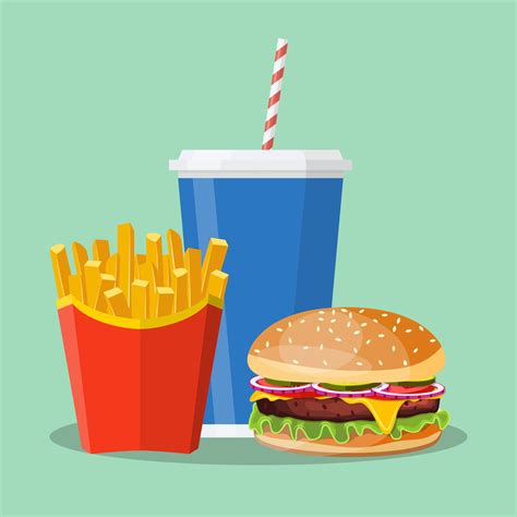 Hamburger French Fries and Soda. 35879949 Vector Art at Vecteezy