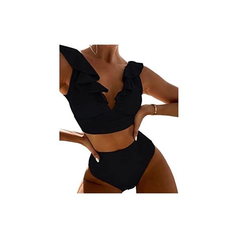 Ausla Bikini Da Donna Con Scollo A V Volant Balza Costumi Da Bagno Costumi Da Bagno Bikini Push