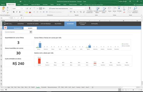 Planilha de Controle de Treinamentos em Excel 4.0 - LUZ Prime