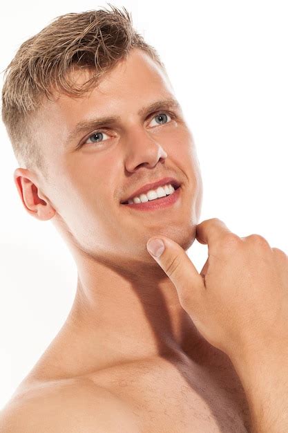 Premium Photo Portrait Of Handsome Naked Caucasian Guy
