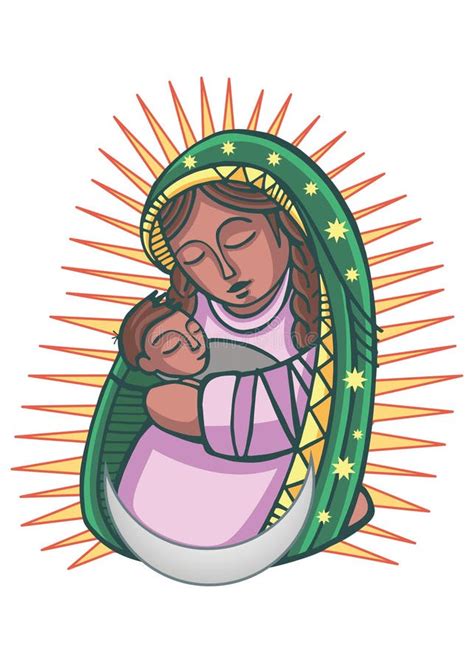 Jesus Virgin Mary And Saint Joseph At Nativity Stock Vector