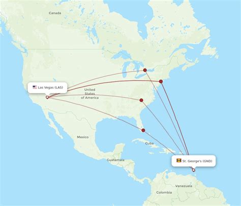 All Flight Routes From Las Vegas To St George S Las To Gnd Flight