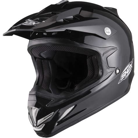 Shox Mx 1 Solid Black Motocross Helmet Enduro Atv Dirt Bike Quad Off
