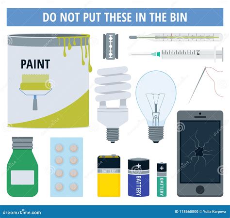 Hazardous Or Dangerous Waste Objects That To Be Collected In Special