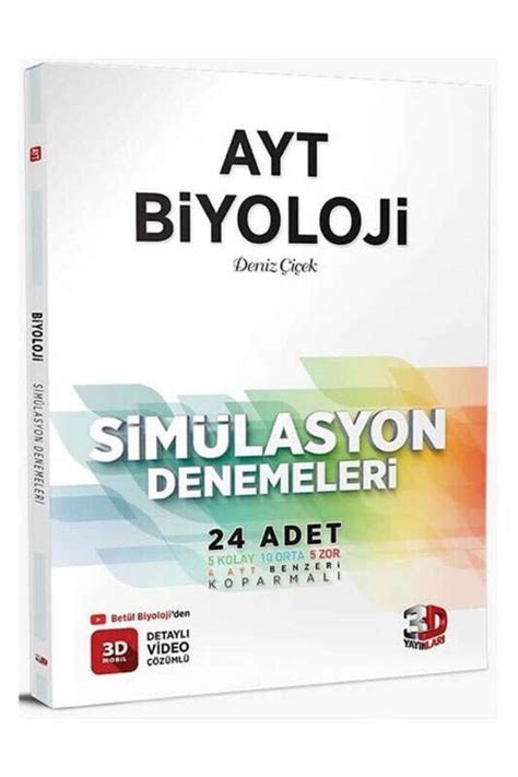 3D Yayınları 2024 AYT Biyoloji Simülasyon Denemeleri