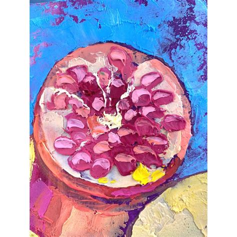 Pomegranate Painting Original Art Impasto Painting Fruit | Etsy