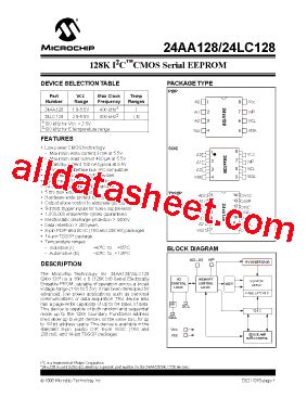 24AA128 Datasheet PDF Microchip Technology