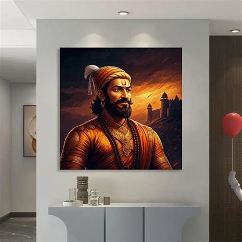 buy chhatrapati shivaji maharaj canvas painting   india yf decor