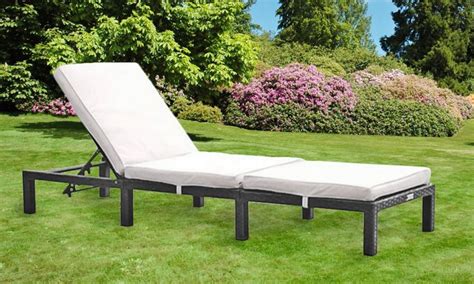Sun Lounger Grey Rattan Garden Furniture Furnishings Direct