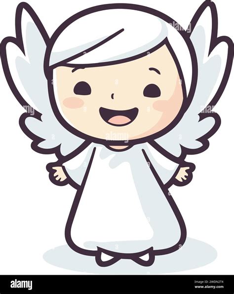 Cute Angel Character Vector Illustration Cartoon Angel Character