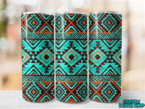 Aztec Oz Skinny Tumbler Sublimation Design Western Aztec Tumbler