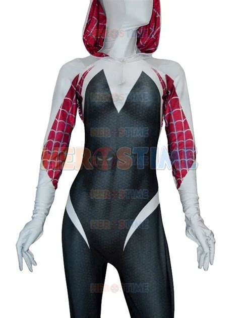 D Print Spider Gwen Stacy Spandex Lycra Zentai Spiderman Costume For