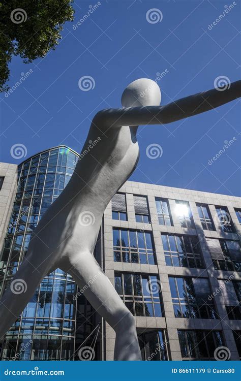 Walking Man Sculpture in Munich, Germany, 2015 Editorial Stock Image ...