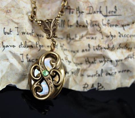 Slytherin Horcrux Locket Necklace Antique Brass Version By Etsy