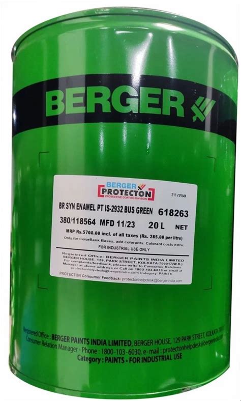 Berger Bus Green BR Synthetic Enamel Paint At Rs 3500 Piece Berger