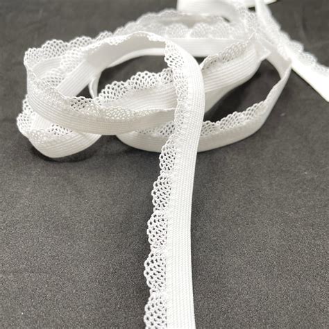 Elastic Lingerie Knicker Scallop Fishnet Edge JA1967 08 15mm WHITE Per Metre