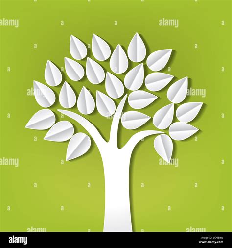 Tree Made Of Paper Cut Out Stock Photo Alamy