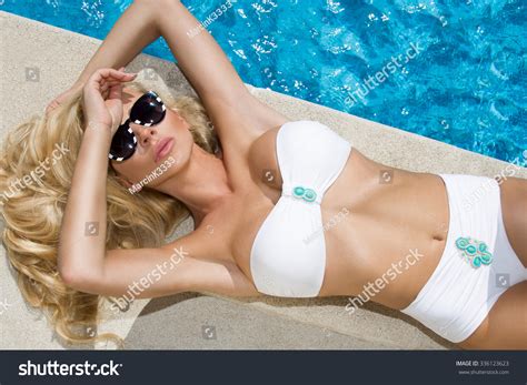 Sexy Model Elegant White Bikini On Stock Photo 336123623 Shutterstock