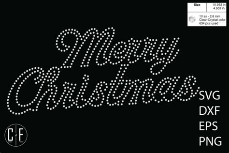 Merry Christmas Rhinestone Template Svg