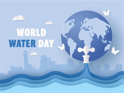 Premium Vector Paper Style World Water Day Background