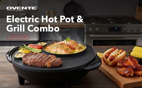 Amazon OVENTE Electric Hot Pot And Grill Combo In Portable Countertop Cooker With