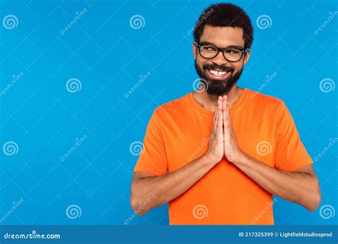 Happy African American Man In Glasses Stock Image Image Of Glasses