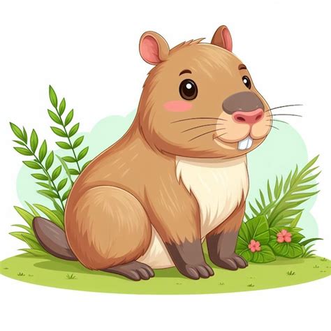 Premium Vector Beautiful Cute Capybara Vector Cartoon Illustration