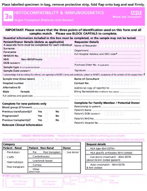 Fillable Online Nhsbtdbe Blob Core Windows Sputum Packaging And