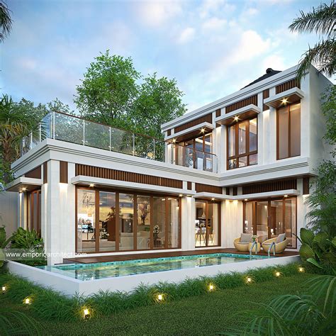 Desain Tampak Belakang Rumah Villa Bali Modern 2 Lantai Bapak KTS Di