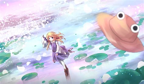 Blonde Hair Blue Eyes Hat Long Hair Moriya Suwako Pantyhose Risutaru Touhou Konachan