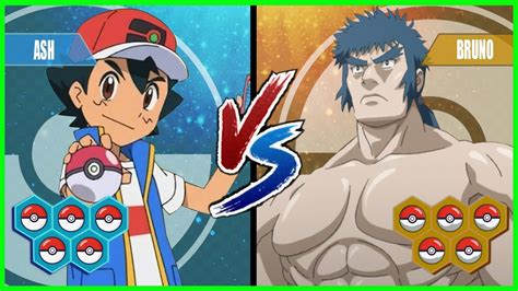 Pokemon Battle Pedia Ash Vs Bruno Youtube