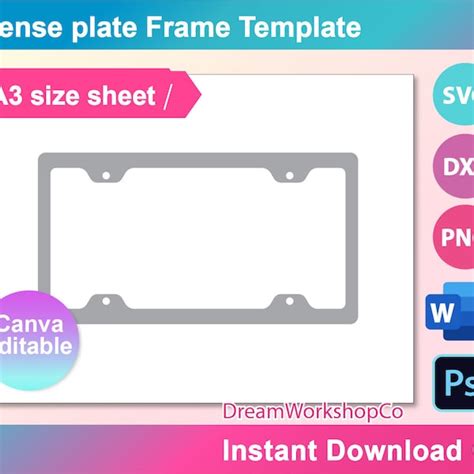 Sublimation License Plate Frame Etsy