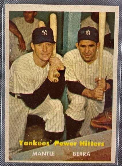 1957 Topps Yankees Power Hitters Mantle Berra 407 Matthew Bullock