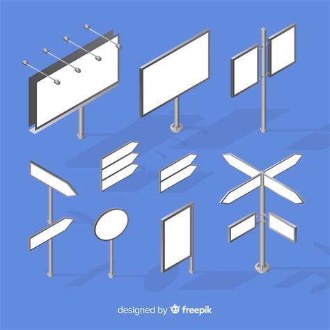 Изометрические рекламные щиты | Бесплатно векторы