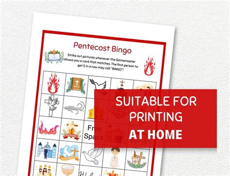 Pentecost Bingo Printable 50 Pentecost Bingo Cards Pdf Whitsunday