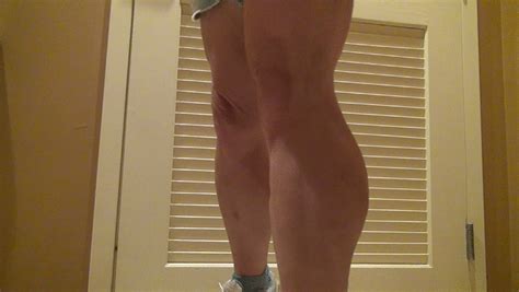 Tempest Muscular Calves 1892 Squatting In Vintage Red Lingerie