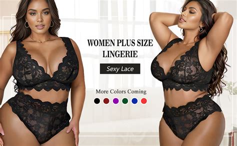 Amazon JuicyRose Women Plus Size Piece Lingerie Sexy Floral Lace Scallop Trim Bralette