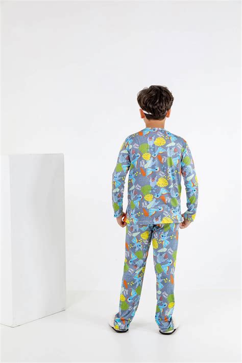 PIJAMA INFANTIL MASCULINO SUED DINO CINZA Império Lingerie