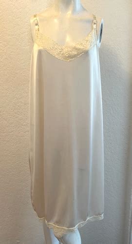 Vintage Heavenly Shapewear Slip Dress Nightgown 3X White Lingerie Lace Satin EBay