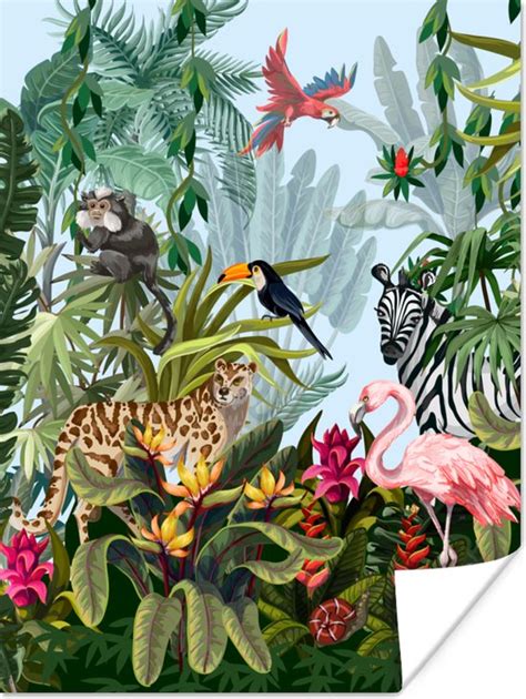 Poster Jungle Natuur Jongens Meisjes Kinderen Zebra