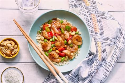 Kung Pao Shrimp With Peppers And Cashews Sunbasket
