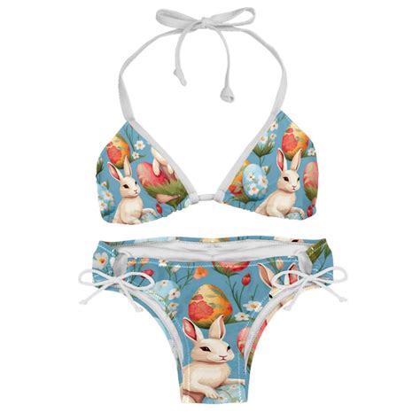 Easter Women S Bikini Set With Detachable Sponge And Adjustable Strap Two Pack Ideal For