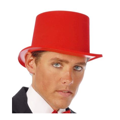 haut de forme rouge uni en plastique