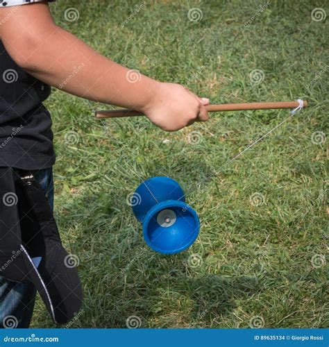 Diabolo Plastic Chinese Toy Yoyo With Rope And Sticks Stock Photo