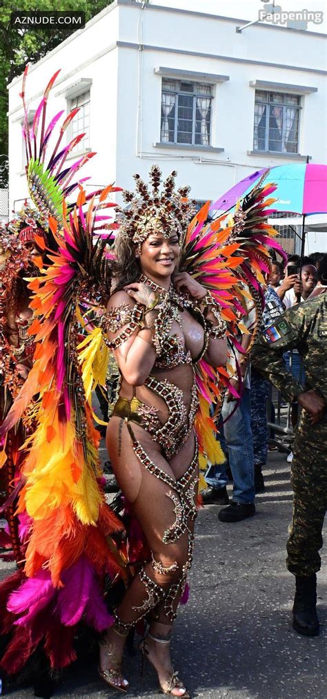 Rihanna Sexy Stuns In A Dazzling Bejeweled Bikini At Carnival Festival In Barbados Aznude