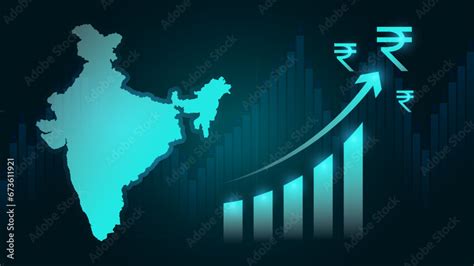indian economy growth rising indian currency rupee rising upward graph