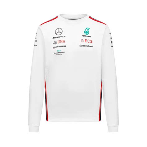 Mercedes Amg Petronas F Long Sleeve Team T Shirt White