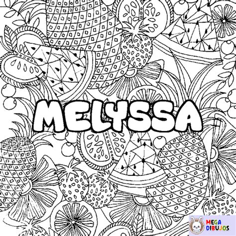 Coloraci N Del Nombre Melyssa Decorado Mandala De Frutas Maxi Dibujos