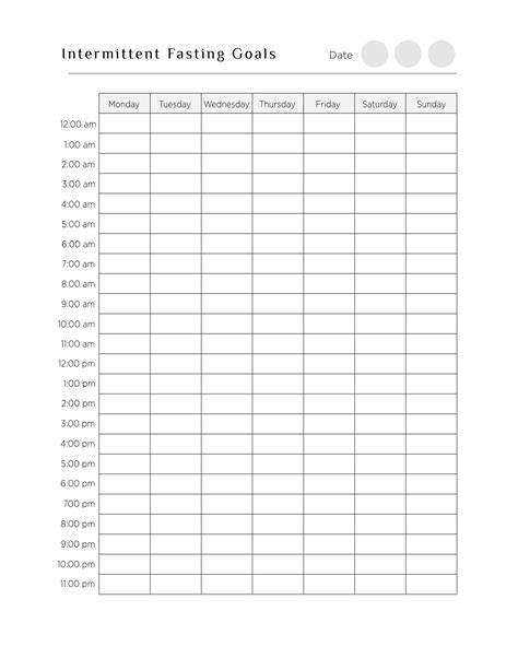 Free Printable Intermittent Fasting Schedule - Printable Study Guides